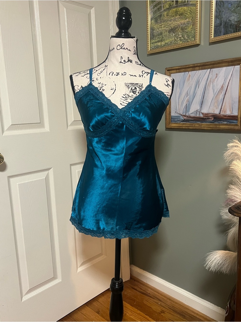 Charlotte Russe Teal Cami Jewel Top